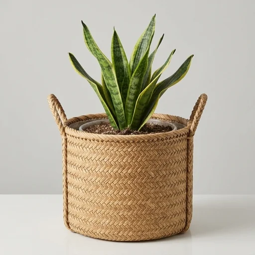 Mkono Rattan Woven Planter Basket